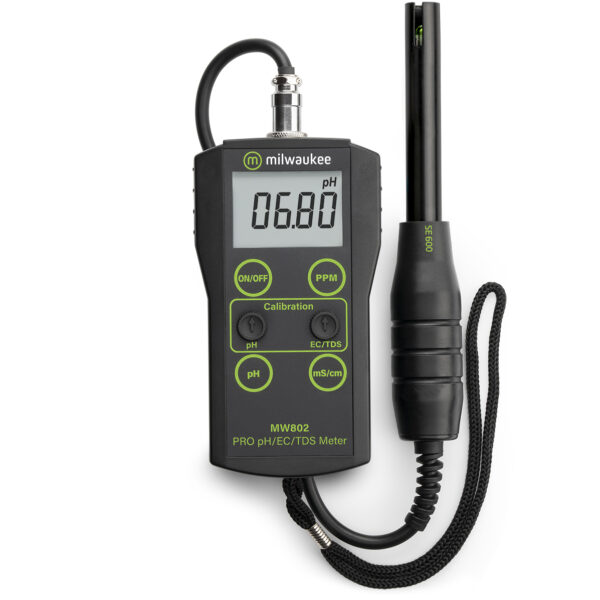 Milwaukee MW802 Pro 3-in-1 pH, EC, TDS combo medidor con ATC